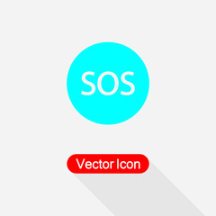SOS Marker Icon SOS Icon Vector Illustration Eps10