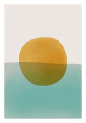 Abwaschbare Fototapete Minimalistische Kunst Trendy abstrakte kreative Aquarell minimalistische künstlerische handgemalte Komposition