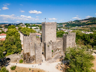 Fototapeta premium Aerial view of castle of Guimaraes, Portugal