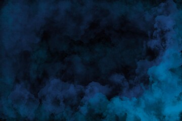 3d blue color splash on abstract black background