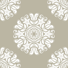 Orient classic pattern. Seamless abstract background with vintage white elements. Orient background. Ornament for wallpaper and packaging