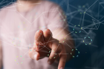 network binary code interface digital touch