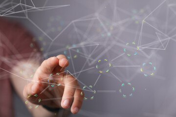 network binary code interface digital touch