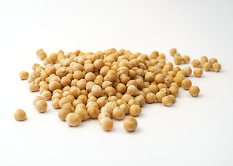 Chickpeas. A handful of chickpea isolated on a white background.