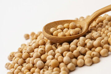 Chickpeas. A handful of chickpea isolated on a white background.