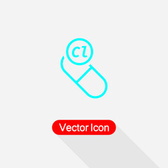 Vitamin Cl in Pill Icon Vector Illustration Eps10