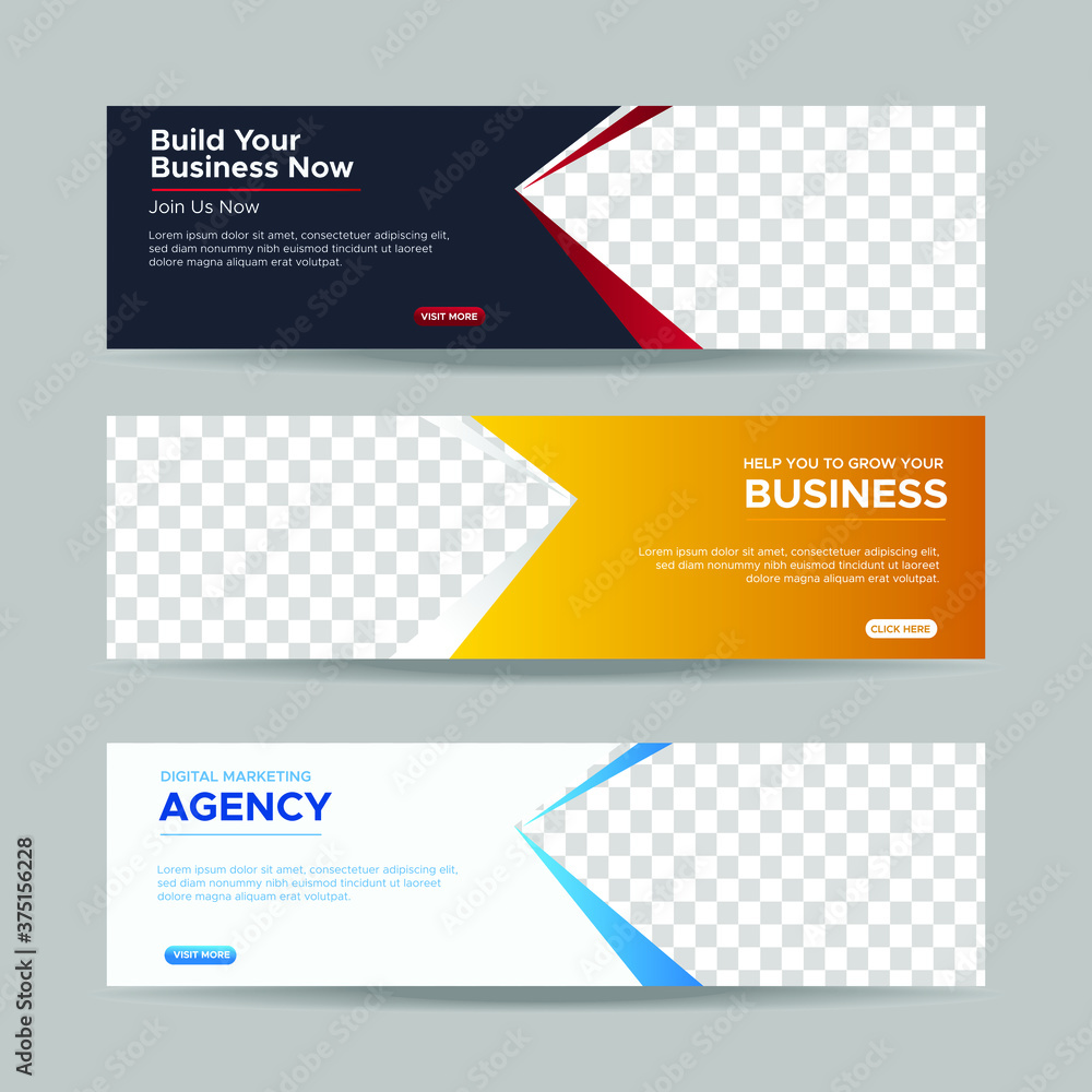 Wall mural vector abstract design banner web template. collection of horizontal business ad banner. vector illu