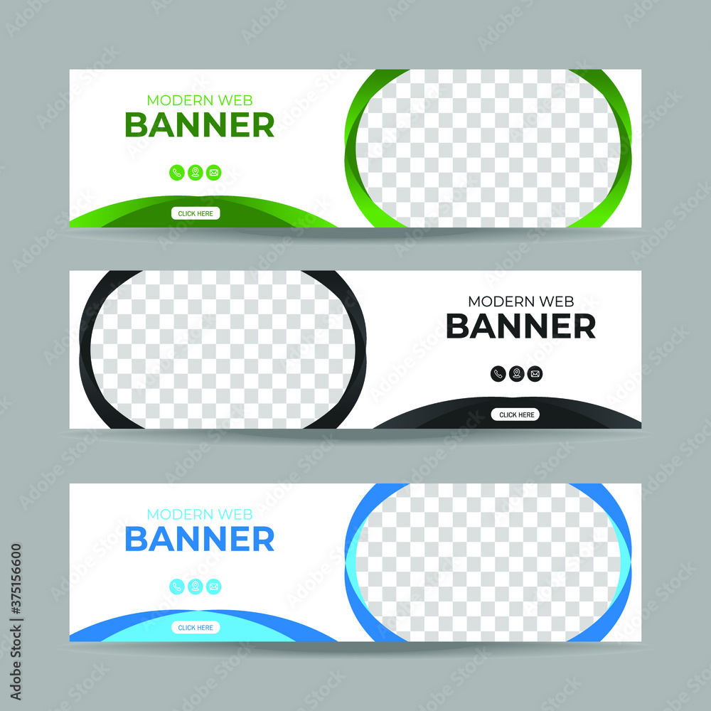 Wall mural vector abstract design banner web template. collection of horizontal business ad banner. vector illu