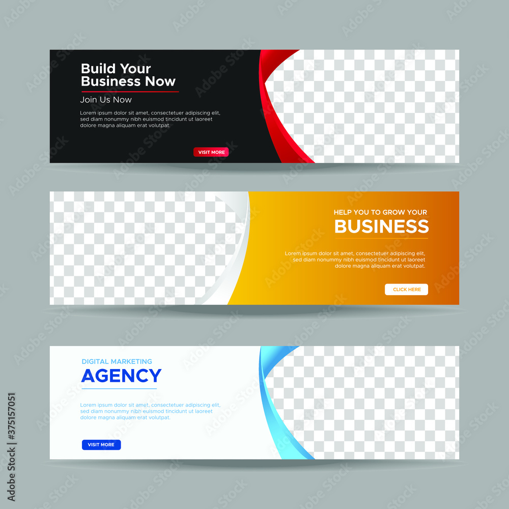 Wall mural vector abstract design banner web template. collection of horizontal business ad banner. vector illu