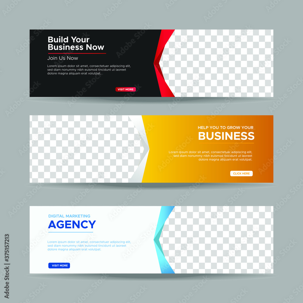 Wall mural vector abstract design banner web template. collection of horizontal business ad banner. vector illu