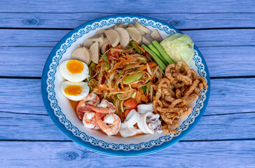 Thai Spicy Seafood and Pork Salads