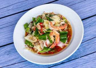 Thai Spicy Seafood and Pork Salads