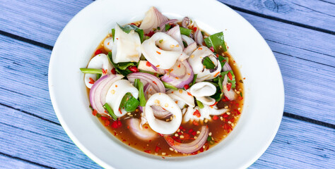 Thai Spicy Seafood and Pork Salads