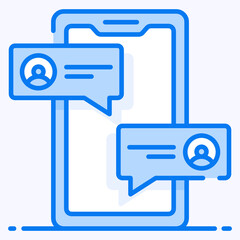 
Speech bubble with mobile conceptualizing chat vector, icon
