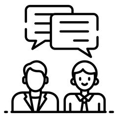 
Dialogue, person connected with speech bubble in flat style 
