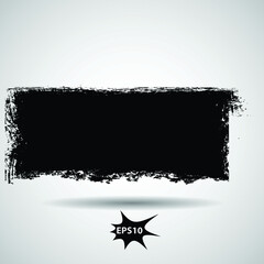 Grunge Paint Roller . Vector brush Stroke . Distressed banner . Black stripes isolated. paintbrush collection . Modern Textured shape . Dry border in Black . Bulge lines