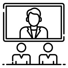 
Video conference, face to face online meeting concept style 
