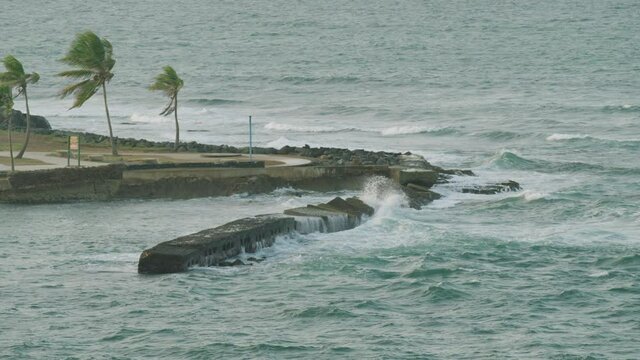 Escambron Beach in San Juan, Puerto Rico Day Time SlowMo