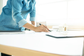 interior designer Cooperation Corporate Achievement Planning Design Draw Teamwork Concept  with...