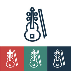 Linear vector icon with violin