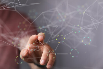 network binary code interface digital touch