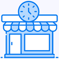 
Trendy style of watch shop icon, retail building vector 
