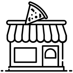 
Commercial eating house, design of pizza shop icon
