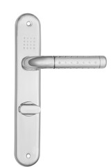 Metal door handle isolated on white background