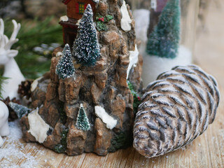 christmas decorations with cones