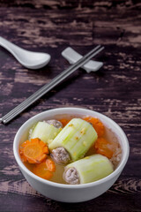 Stuffed cucumber soup