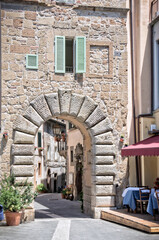 Fototapeta na wymiar View of the entrance of Sorano - Grosseto Italy