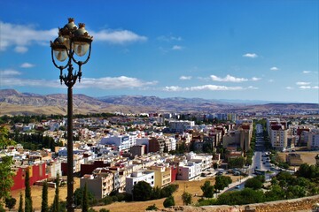 Lanscape morning view of the low Taza Morocco from the top of Bab Jemaa stairs