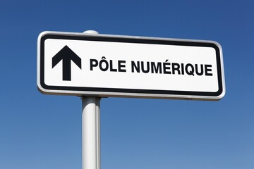Digital pole road sign called pole numerique in French language