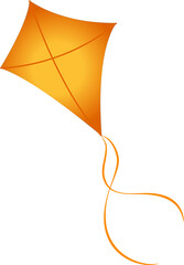 Vector Illustration of a Colorful Flying Kite Toy