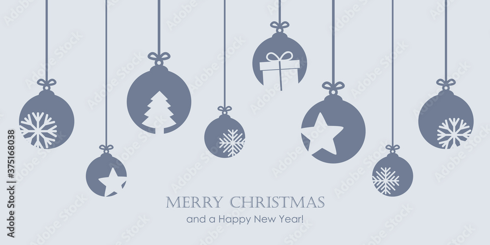 Wall mural christmas bauble decoration with snowflakes stars and gift vector illustration eps10