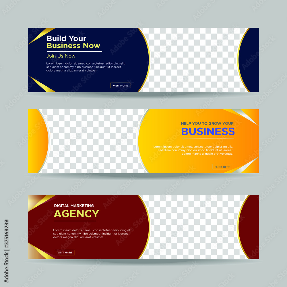 Wall mural vector abstract design banner web template. collection of horizontal business ad banner. vector illu