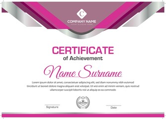 Creative pink Creative certificate design	