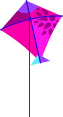 Vector Illustration of a Colorful Flying Kite Toy
