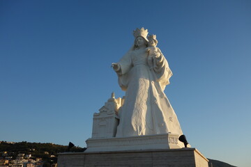 Agropoli  statue of Holy Mary of Constantinople on the Cilentan coast, Italy