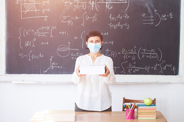 Coronavirus pandemic - Back to school concept.