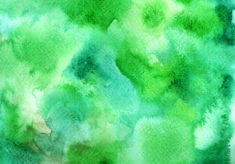 Fototapeta na wymiar Watercolor texture green abstract background 