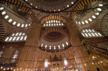 Fototapeta na wymiar blue mosque interior