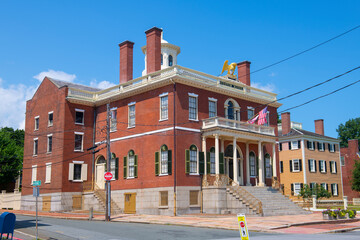 Fototapeta premium Custom House at the Salem Maritime National Historic Site (NHS) in Salem, Massachusetts MA, USA. This federal style building was built in 1819 and is the first NHS in the United States.