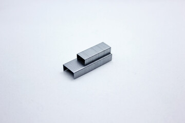  Metal staples for stapler isolated on white background