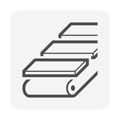 Wood panel on production line in wood production industry vector icon design.