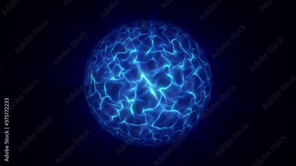 Poster energy space planet background fx loop/ 4k animation of an abstract energy sphere or planet space ba