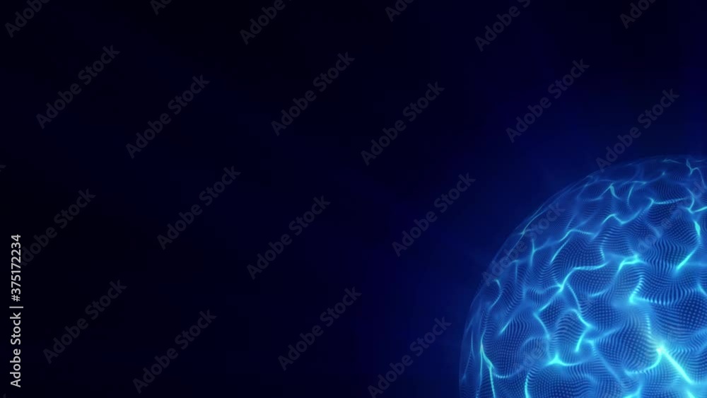 Poster energy space planet background fx loop/ 4k animation of an abstract energy sphere or planet space ba