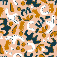 Seamless childish pattern hand drawn abstract modern. Creative design for apparel, fabric, textile, stationary, wrapping, wallpaper.