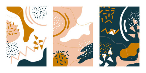 hand-drawn abstract modern vector illustration, Creative background in trendy style. Design templates or social media stories, posts, poster, invitation, postcard.