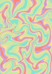 Abstract wavy warm liquid background in soft pastel colors.